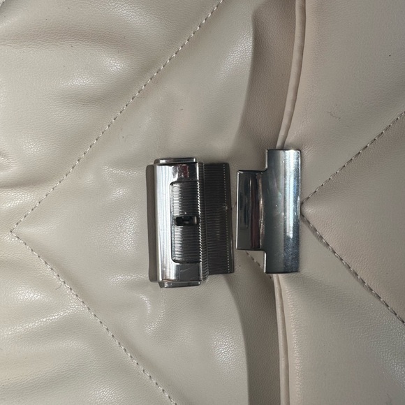 ZARA Cream Quilted Clutch with Silver Accent - Picture 3 of 7